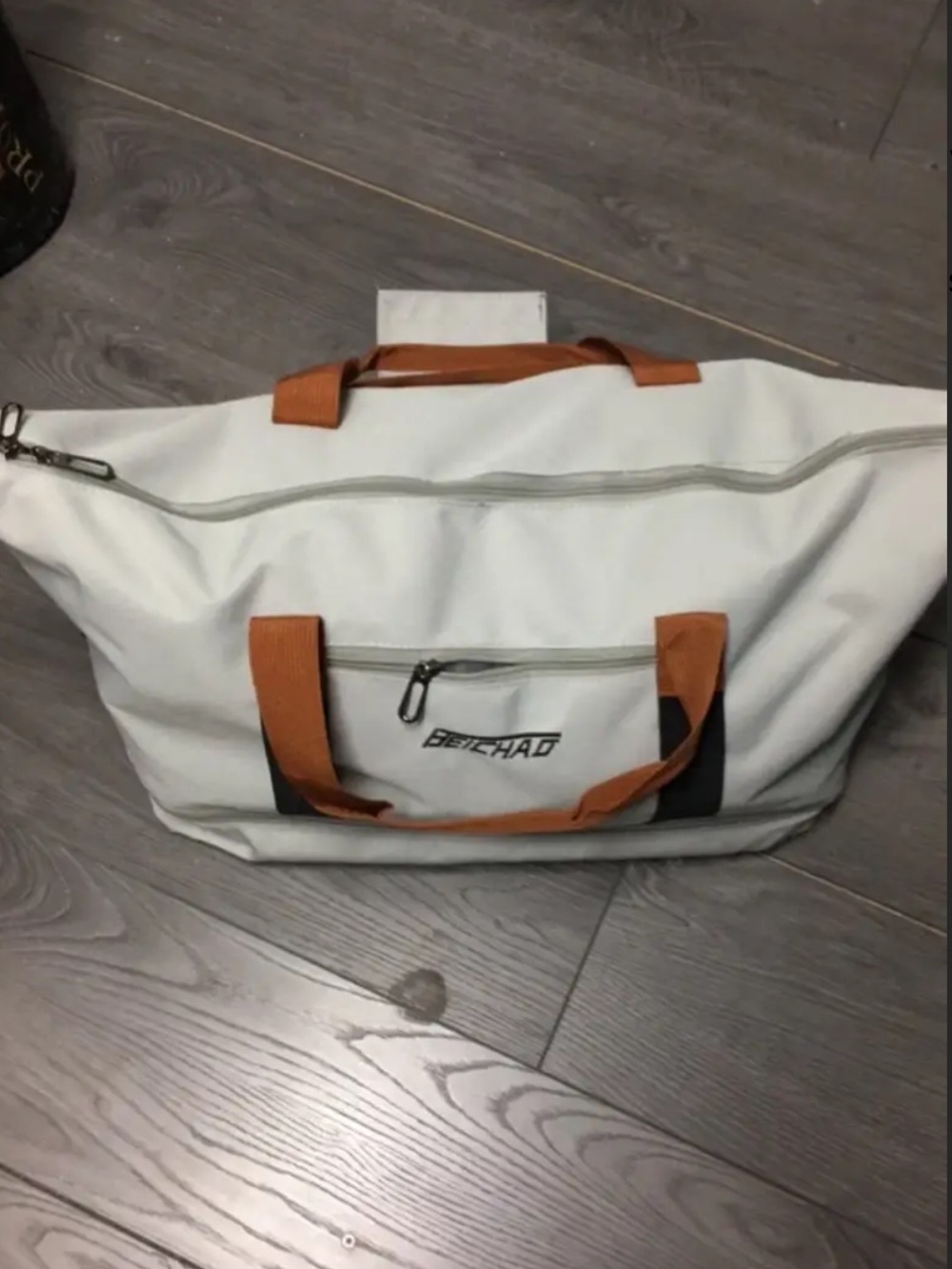 White and Orange Men's Weekend Bag - Picture 1 of 2